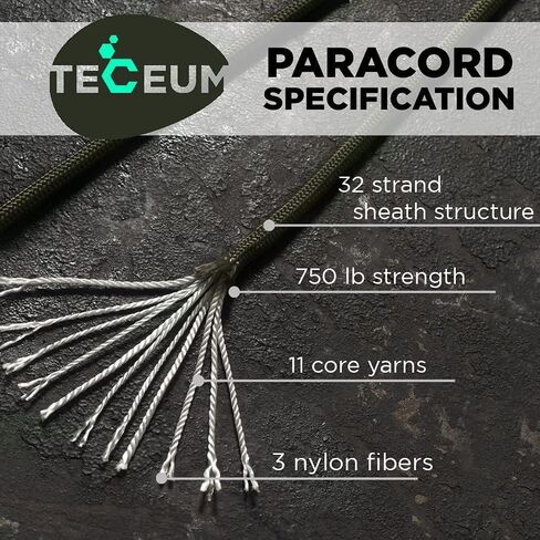Bundle of 2 Items – Paracord Type III 550 Black 100 ft & Paracord Type IV 750 lb Army Green 100 ft – 4mm – Tactical Rope MIL-SPEC – Camping Hiking Fishing Gear and Equipment – Strong Survival Rope in Kuwait