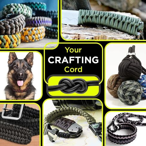 Bundle of 2 Items – Paracord Type III 550 Black 100 ft & Paracord Type IV 750 lb Army Green 100 ft – 4mm – Tactical Rope MIL-SPEC – Camping Hiking Fishing Gear and Equipment – Strong Survival Rope in Kuwait
