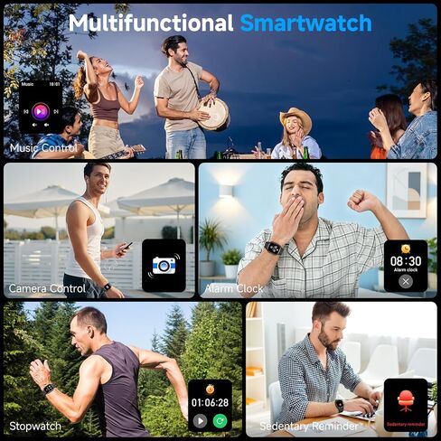 Smart Watch for Men Fitness Tracker: Make Answer Call Military Smart Watches for Men Digital Watches Waterproof Running Step Smartwatch Android Phones iPhone Samsung Compatible SpO2 Heart Rate Monitor in Saudi Arabia