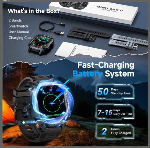 Smart Watch for Men Fitness Tracker: Make Answer Call Military Smart Watches for Men Digital Watches Waterproof Running Step Smartwatch Android Phones iPhone Samsung Compatible SpO2 Heart Rate Monitor in Saudi Arabia