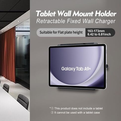 ClipDock Wall Mount with Charger for Galaxy Tab A/S Model and Fire Height 6.42-6.8 Inch, Anti-Theft in Kuwait