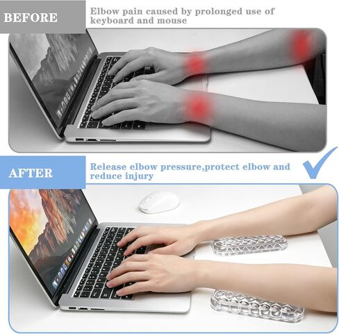 Gel Elbow Rest Pads for Desk, Ergonomic Keyboard Wrist Rest Support, Arm Rest Pad for Office School Home Laptop（White） 2 Pack in Kuwait