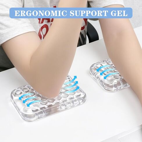 Gel Elbow Rest Pads for Desk, Ergonomic Keyboard Wrist Rest Support, Arm Rest Pad for Office School Home Laptop（White） 2 Pack in Kuwait