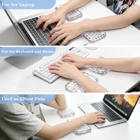 Gel Elbow Rest Pads for Desk, Ergonomic Keyboard Wrist Rest Support, Arm Rest Pad for Office School Home Laptop（White） 2 Pack in Kuwait