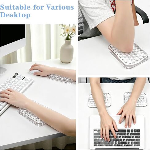 Gel Elbow Rest Pads for Desk, Ergonomic Keyboard Wrist Rest Support, Arm Rest Pad for Office School Home Laptop（White） 2 Pack in Kuwait