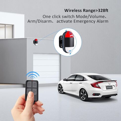 Wireless Motion Sensor Alarm Indoor:Battery Operated Detector with Siren in Kuwait