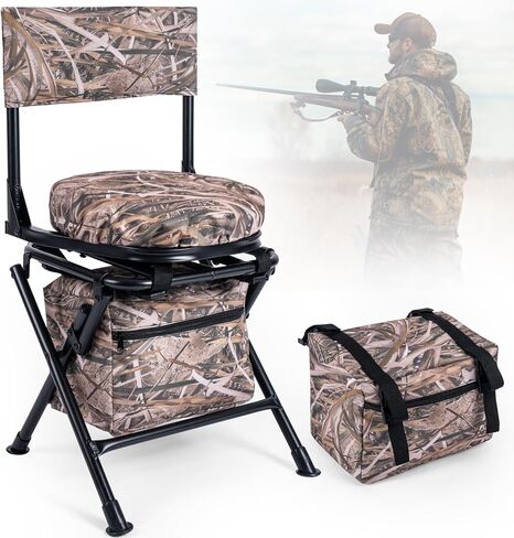 360 Degree Swivel Hunting Chair for Ground Blinds, Folding Hunting Seat, Fishing Chair, Lightweight, Portable in Kuwait