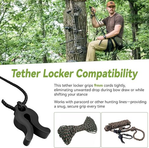 Saddle Hunting Tether Lock, Rope Stop Clip for 9mm Tethers, Lightweight in Kuwait