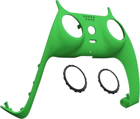 eXtremeRate Green Decorative Trim Shell Compatible with p s 5 Controller, Soft Touch DIY Replacement Clip Shell, Custom Plates Cover Compatible with p s 5 Controller with Accent Rings in Saudi Arabia