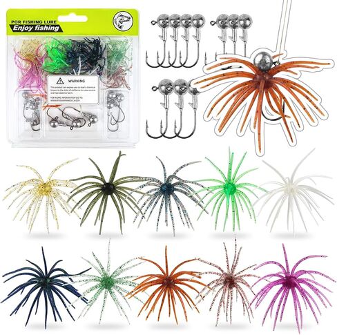 21Pcs/41Pcs Floating Sea Urchin Lure Soft Plastic Baits Kit in Kuwait