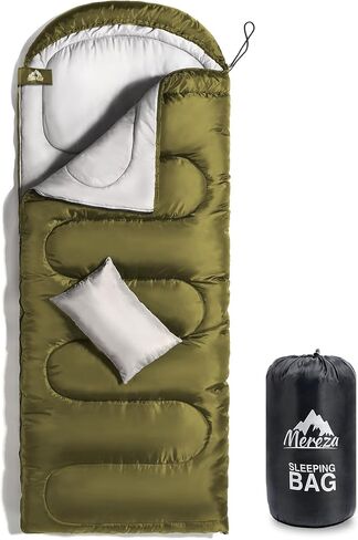 MEREZA 0 Degree Winter Sleeping Bag for Adults Kids with Pillow, Cold Weather Sleeping Bag for 4 Season Camping Hiking Backpacking Sleeping Bags for Big and Tall in Kuwait