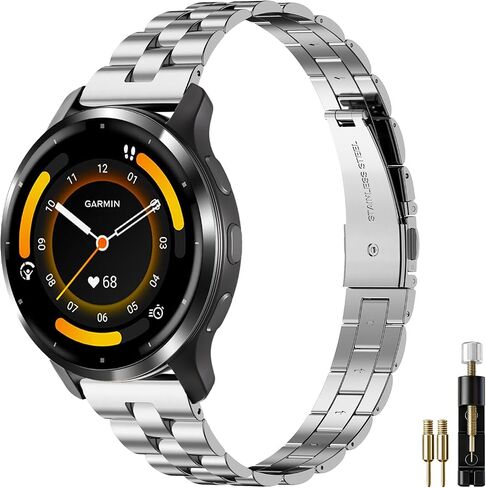 18mm Slim Metal Compatible with Garmin Venu 4 41mm Watch Band/Venu 3S 41mm/Vivoactive 4S/Vivomove 3S/Venu 2S/Forerunner 255S 265S, Stainless Steel Dressy Thin Chain Strap for Women Men in Kuwait