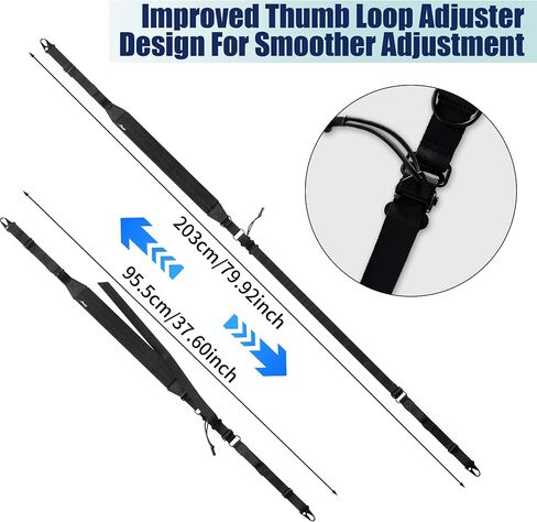 Rifle Sling 2 Point, Quick Adjust Tactical Gun Sling with Padded Shoulder, 1680D Heavy Duty Two Point Rifle Sling with QD Swivels, Backup D-Ring, for Rifle Shotgun Hunting Outdoor in Kuwait