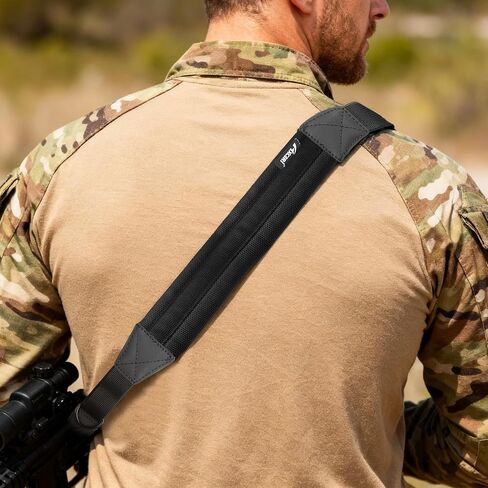 Rifle Sling 2 Point, Quick Adjust Tactical Gun Sling with Padded Shoulder, 1680D Heavy Duty Two Point Rifle Sling with QD Swivels, Backup D-Ring, for Rifle Shotgun Hunting Outdoor in Kuwait