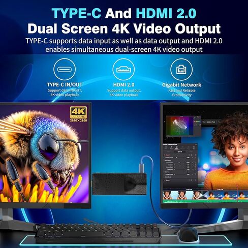 Mini PC Stick Fanless, Celeron J4105, 8GB RAM 128GB Storage, Micro Computer Stick Supports 4K 60HZ HDMI, USB PD3.0, Gigabit Ethernet, Wi-Fi 5 on Business, Industrial, Office, Media, Video in Kuwait