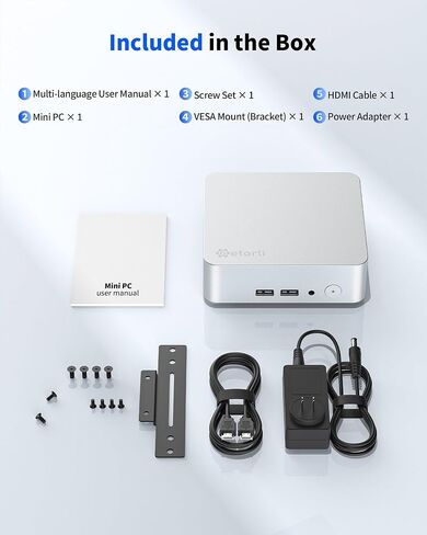 Getorli Mini PC AMD Ryzen 5 3550H (Max 3.7GHz), 16G DDR4 1TB NVMe SSD Mini Computers, Triple 4K Display Mini Desktop Computer, WiFi 6 Bluetooth 5.3, Dual HDMI Type-C, Small PC for Office, Home, HTPC in Kuwait