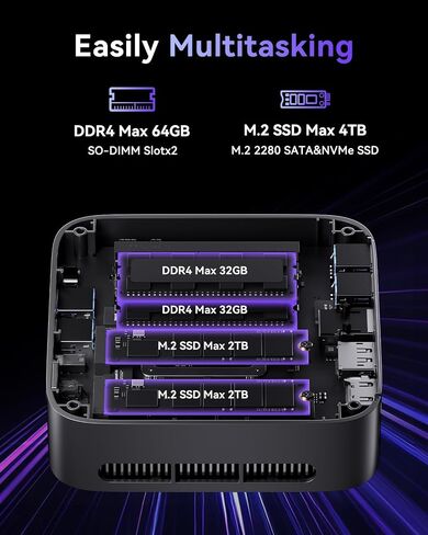 ACEMAGIC K1 Mini PC, AMD Ryzen 4300U 28W Processor, 16GB DDR4 RAM 512GB SSD (Beat 3300U/N150/N97) Mini Computers 11 Pro, HDMI+DP1.4 Dual 4K UHD, Gigabit Ethernet Mini Desktop PC Black in Kuwait