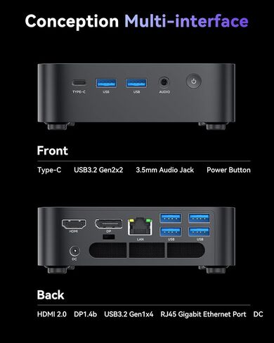 ACEMAGIC K1 Mini PC, AMD Ryzen 4300U 28W Processor, 16GB DDR4 RAM 512GB SSD (Beat 3300U/N150/N97) Mini Computers 11 Pro, HDMI+DP1.4 Dual 4K UHD, Gigabit Ethernet Mini Desktop PC Black in Kuwait