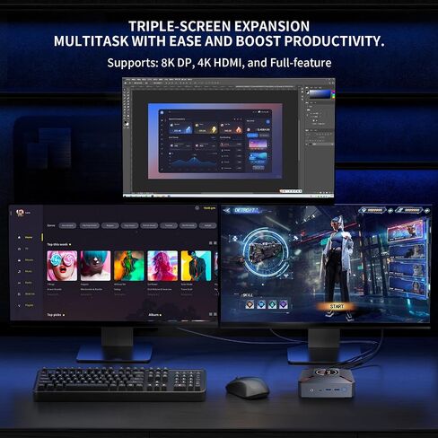 Mini PC Win 11 Pro, Mini Computers Core i9-12900HK (14C/20T, up to 5.0GHz) 32GB DDR4,DP/HDMI 8K/4K,2TB PCIe 3.0 SSD, WiFi 6, BT 5.2 Desktop Computers for Office & Business(32GB+2TB) in Kuwait