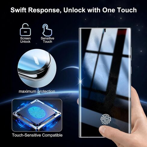 2+2 Pack for Samsung Galaxy S22 Ultra Privacy Screen Protector and Lens Protector, Ultrasonic Fingerprint Unlock, Easy Installation Frame, Anti Spy Flexible Soft Film, Case Friendly, Bubble-Free in Kuwait