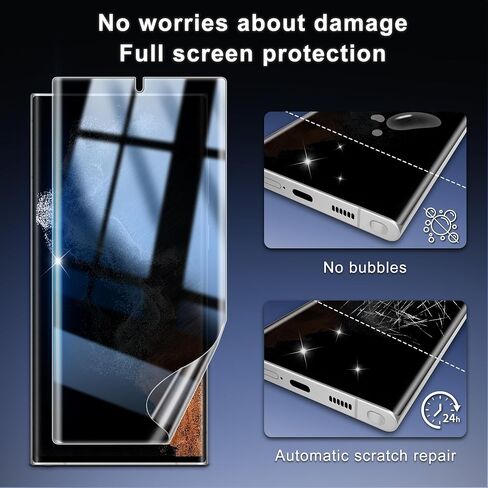 2+2 Pack for Samsung Galaxy S22 Ultra Privacy Screen Protector and Lens Protector, Ultrasonic Fingerprint Unlock, Easy Installation Frame, Anti Spy Flexible Soft Film, Case Friendly, Bubble-Free in Kuwait