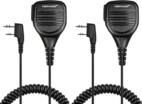 TIDRADIO Radio Speaker Mic Weatherproof IP54 Heavy Dut Baofeng Microphone Accessories for 5RM K5PLUS BF-F8HP PRO UV-5R Mini GM-15 Pro TD-H8 TD-H3 Plus DM32, RB48 Walkie Talkie Kenwood Radio Mic -2Pack in Kuwait