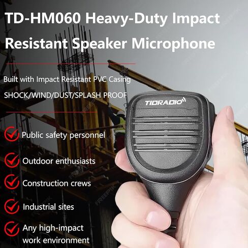 TIDRADIO Radio Speaker Mic Weatherproof IP54 Heavy Dut Baofeng Microphone Accessories for 5RM K5PLUS BF-F8HP PRO UV-5R Mini GM-15 Pro TD-H8 TD-H3 Plus DM32, RB48 Walkie Talkie Kenwood Radio Mic -2Pack in Kuwait