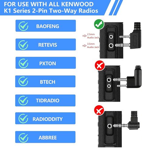 TIDRADIO Radio Speaker Mic Weatherproof IP54 Heavy Dut Baofeng Microphone Accessories for 5RM K5PLUS BF-F8HP PRO UV-5R Mini GM-15 Pro TD-H8 TD-H3 Plus DM32, RB48 Walkie Talkie Kenwood Radio Mic -2Pack in Kuwait