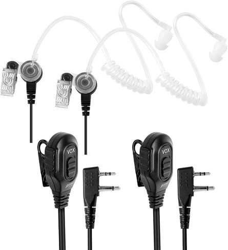 2 Pack Earpiece for Midland Radios – Acoustic Tube Surveillance Headset with PTT & Adjustable VOX Function, Compatible with Midland GXT, LXT, and G-Series Walkie Talkies in Kuwait