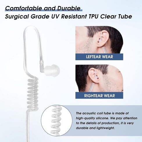 2 Pack Earpiece for Midland Radios – Acoustic Tube Surveillance Headset with PTT & Adjustable VOX Function, Compatible with Midland GXT, LXT, and G-Series Walkie Talkies in Kuwait