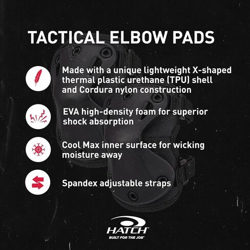 HATCH XTAK Tactical Military Elbow Pads, Black, One Size Fits Most in Kuwait
