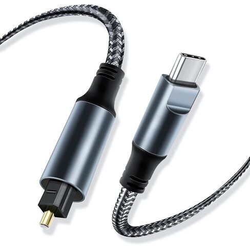 Kumiho Braided USB C to Optical Audio Cable 3Ft Unidirectional USB C to Toslink Optical for TV/Soundbar, Sony PS5,Speakers & Home Theater Systems in Kuwait