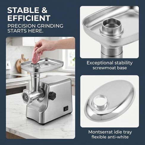 KALLORY 2Pcs Meat Grinder Food Tray Replacement Aluminum Meat Mincer Parts Grinder Accessories for Home Cooking Party Prep Stable Feeding Kitchen Tray Attachment in Kuwait