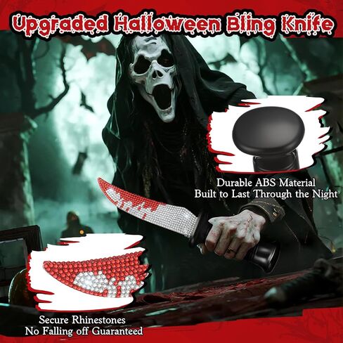 Hohean 10.5" Halloween Ghost Face Bling Fake Prop Knife in Kuwait