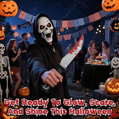 Hohean 10.5" Halloween Ghost Face Bling Fake Prop Knife in Kuwait