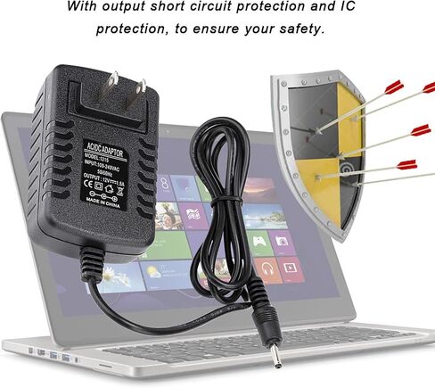 ASHATA 12V 1.5A AC Charger Adapter for Iconia Tab A500 Series Tablet, Short Circuit, IC, Extra Long 2.95ft AC Adapter Power Cord, US in Kuwait