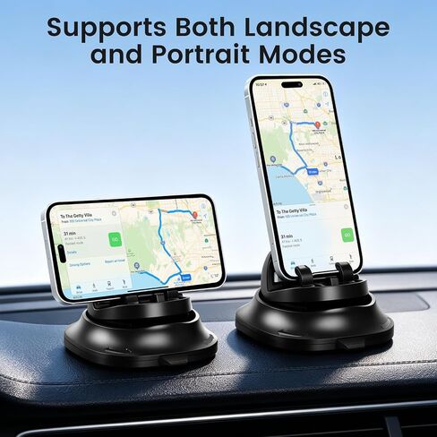 Car Phone Holder Dashboard Phone Mount for Car 360 Degree Rotation Silicone Non-Slip for Various Dashboards,Adjustable Spring Clip Desk Phone Stand Compatible with All Smartphones in Kuwait
