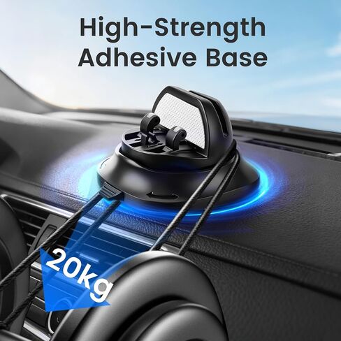 Car Phone Holder Dashboard Phone Mount for Car 360 Degree Rotation Silicone Non-Slip for Various Dashboards,Adjustable Spring Clip Desk Phone Stand Compatible with All Smartphones in Kuwait