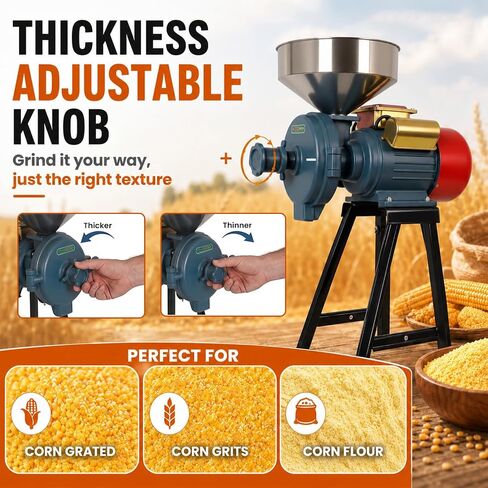 Electric Grain Mill Grinder 3000W - Wet & Dry Dual Use in Kuwait