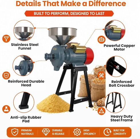 Electric Grain Mill Grinder 3000W - Wet & Dry Dual Use in Kuwait