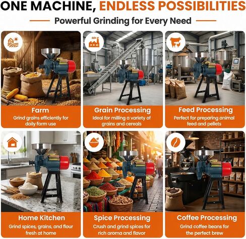 Electric Grain Mill Grinder 3000W - Wet & Dry Dual Use in Kuwait