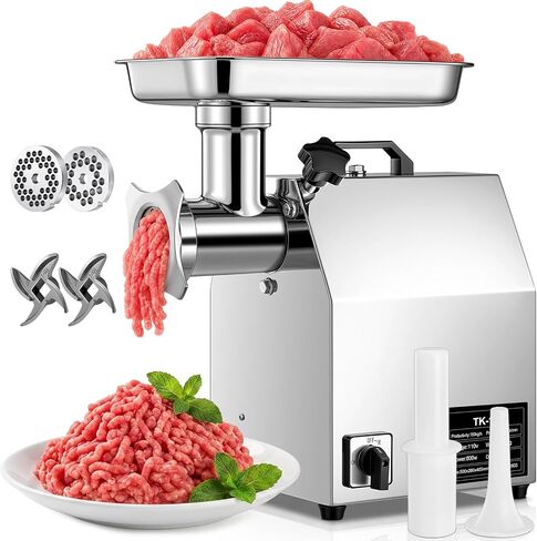 FOHERE Commercial Meat Grinder #12 330 LB/H 1.2HP with Sausage Stuffer in Kuwait