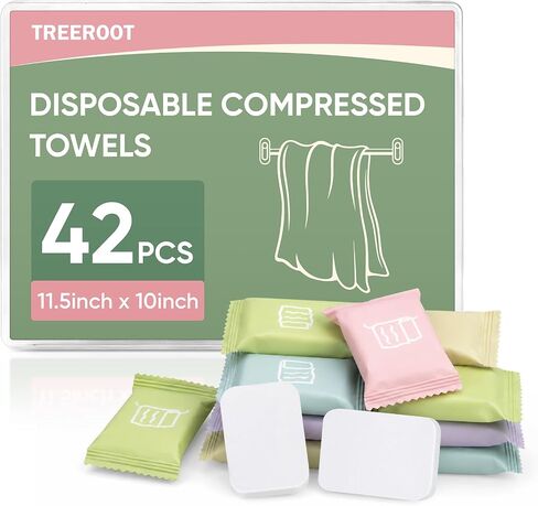 42PCS Disposable Washcloths for Adults, Compressed Towel Tablets for Travel in Kuwait