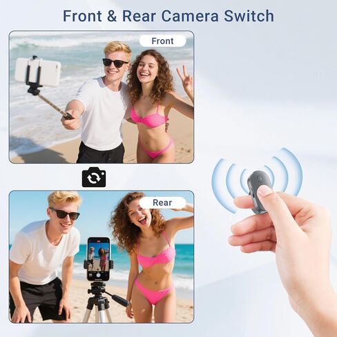 Phone Camera Remote Control for iPhone Android iPad with Zoom, Bluetooth Camera Remote Clicker with Front/Rear Camera Switch, Fingertip Bluetooth Button for Photo & Video Recording Content Creator. in Kuwait