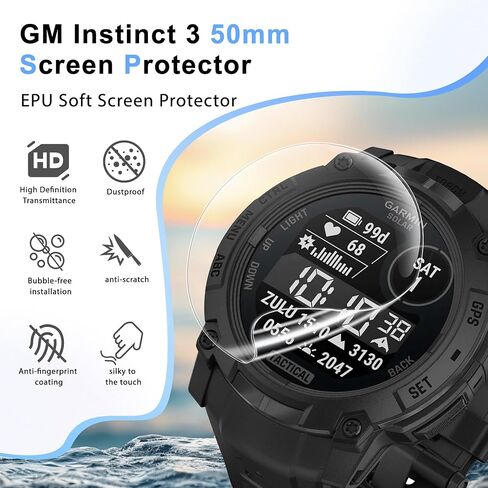 6 Pack TPU Soft Screen Protector for Garmin Instinct 3 50mm (Solar/Amoled) in Saudi Arabia