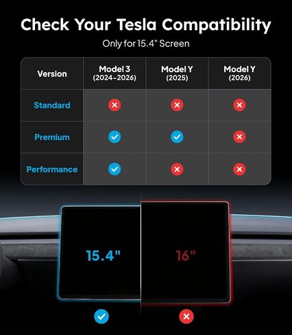 Wigoo for 2025 Tesla Model Y & Model 3 Screen Protector, 15.4", HD in Kuwait