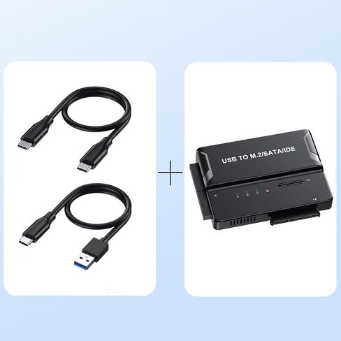 3-in-1 External SSD Enclosure for NVMe M.2 SATA/IDE 2.5"/3.5" HDD - Tool-Free USB 3.2 Gen 2 (10Gbps) Type-C Hard Drive Adapter for 2230/2242/2260/2280 & 3.5" IDE Drives in Kuwait