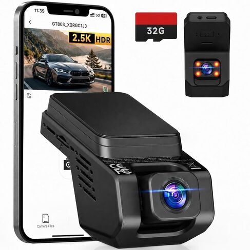 Dash Cam Front and Inside, 2.5K+ 1080P Cabin Camera for Cars with 32GB Card in Saudi Arabia