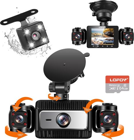 360° 4 Channel Dash Cam Front and Rear Inside in Saudi Arabia