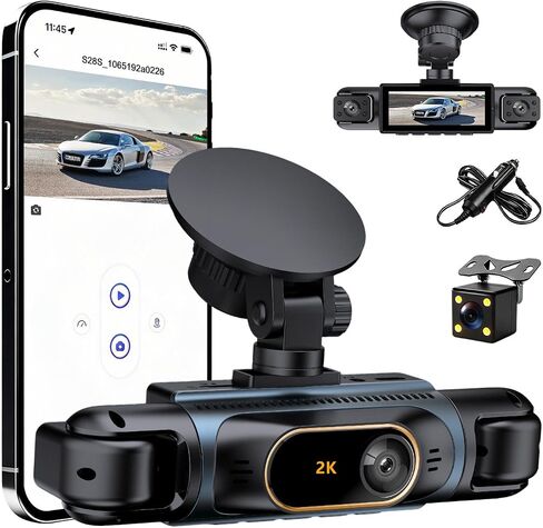 Car Camera Dash Cam Front and Rear Left Right, 4-Channel Video Recording WiFi Dashcam with Phone APP 360 Degree Car Security, HD 2K Car Dashboard Night Vision 24 Hours Parking Monitor G-Sensor in Saudi Arabia
